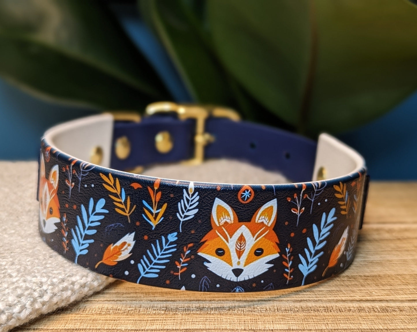 1.5" Flat Buckle Collar | Boho Foxes